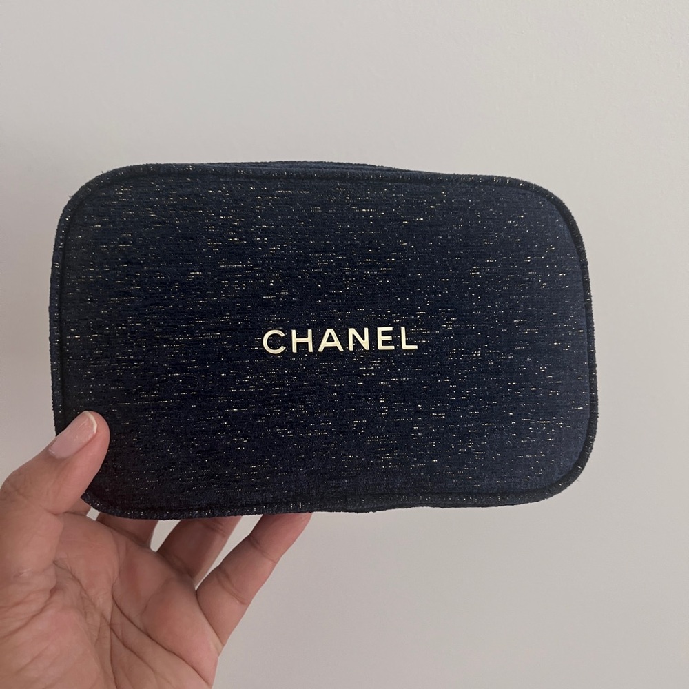 CHANEL Beaute Tweed  Black and Gold Bag